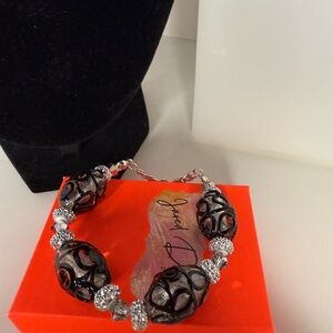 Handmade black and silver bracelet